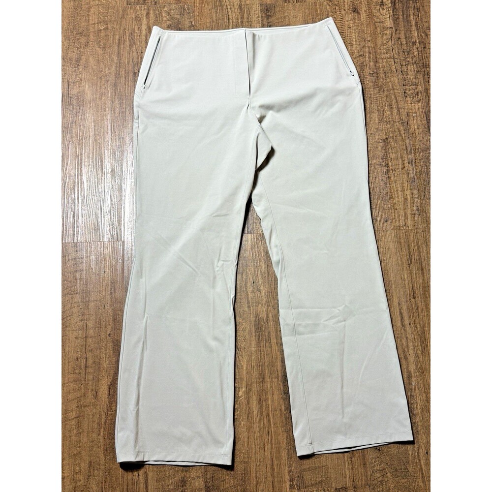 Lululemon Smooth Fit Pull On High Rise Flared Pants Womens Size 18 Beige Khaki